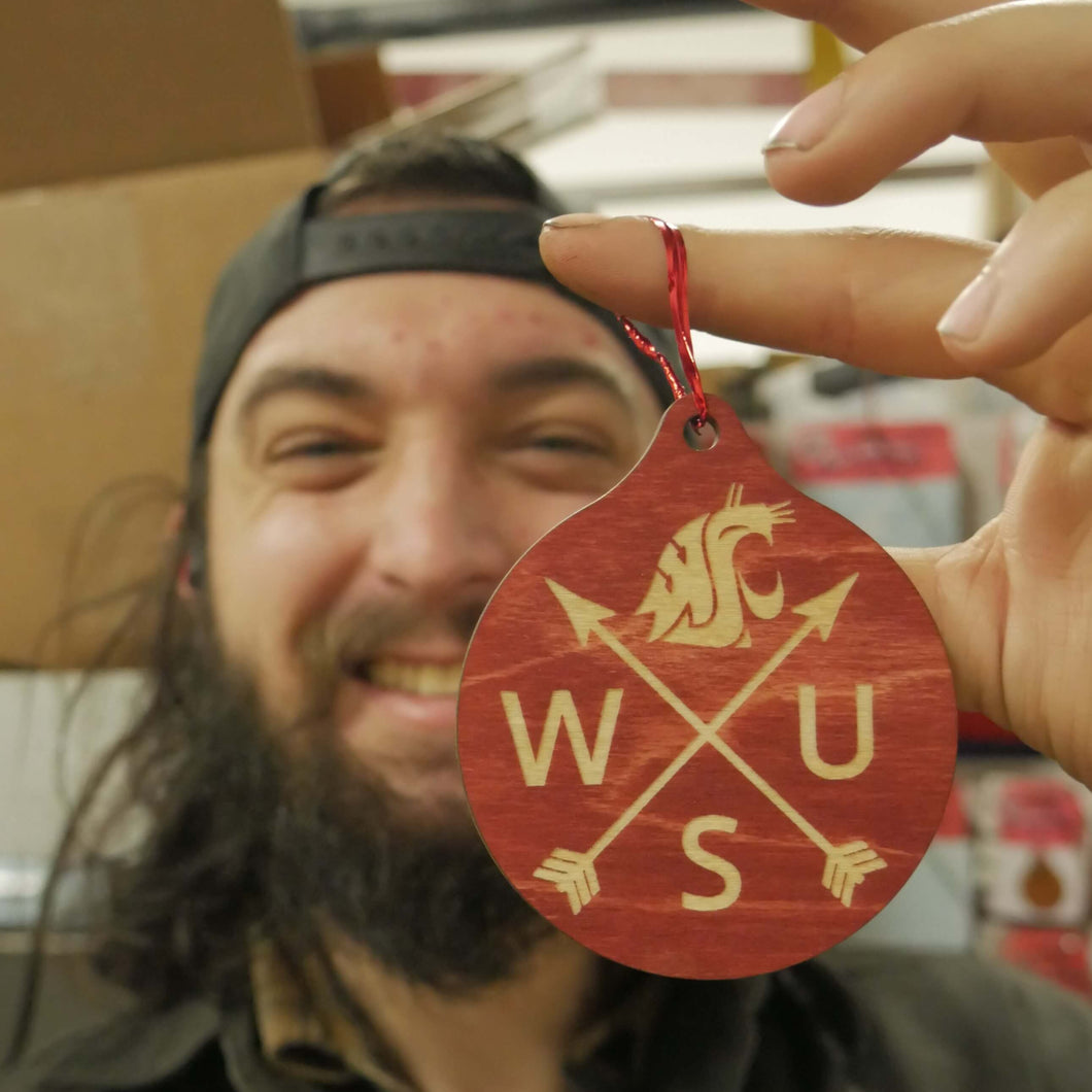 WSU Coug Pride Christmas Ornament
